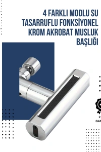 4 Modlu Musluk Başlığı | Şelale, Yağmur, Sprey, Köpük Akışı | Yüksek Basınç Performansı | Modern Tasarım