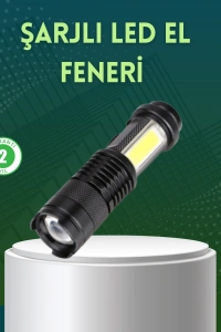 4 Modlu USB Şarjlı LED El Feneri Kamp ve Outdoor