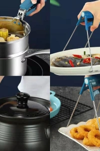 4 Parça Yanma Önleyici Mutfak Seti - Tencere Tabak Tutucu Ve Fırın Eldiveni