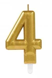 4 Rakamı Mum Gold Renk