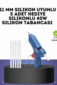 40W Sıcak Silikon Tabancası 5 Silikon Hediyeli Dayanıklı Tasarım
