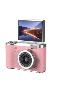 48 MP Vlog Kamera 1080P Video Flip Screen Uzun Pil Ömrü Selfie Kamera