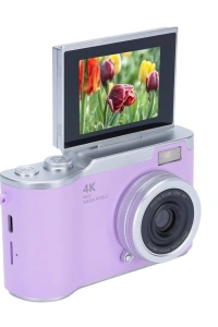 4K Kompakt Kamera 48 MP Autofocus Flash Özellikli Vlog Kamera