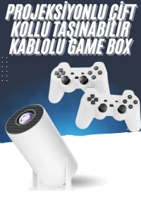4K Wireless Çift Kollu Kumandalı Oyun Projeksiyonu Retro Video Oyunu