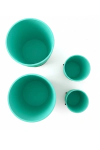 4’lü 3D Ayaklı Yeşil Saksı Seti Dekoratif Modern Tasarım