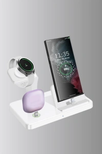 4’lü Apple Kablosuz Şarj Standı iPhone Watch ve AirPods Çoklu Şarjlı