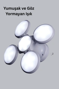 5 Kanatlı Solar Kamp Lambası – USB Şarjlı, Taşınabilir, IP65 Su Geçirmez Bahçe Lambası