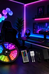 5 Metre RGB LED Şerit Kumandalı 5050 Renk Değiştiren LED Strip