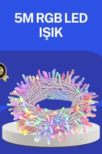 5 Metre Şeffaf Kablo LED Peri Işığı 50 Ampullü Dekoratif Led