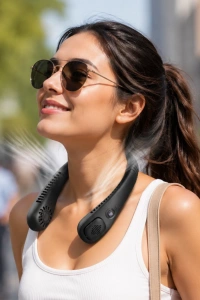 5 Modlu 4 Fanlı Uzun Şarj Süreli Boyun Askılı Taşınabilir Fan