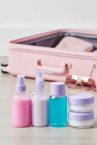 5 Parça Şeffaf Seyahat Kozmetik Seti 30 ml