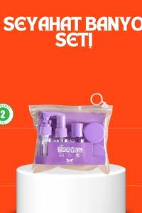 5 Parça Seyahat Kişisel Bakım Seti Şişe Sprey Krem Kutulu