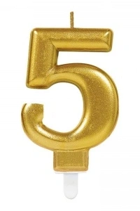 5 Rakamı Mum Gold Renk