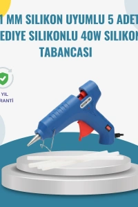 5 Silikon Hediyeli 40W Sıcak Silikon Tabancası Pratik Güçlü Kullanım