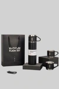 500 ml Isı Korumalı Çelik Termos ve Bardak Seti | Silikon Tabanlı, Şık ve Pratik