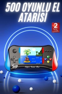 500 Oyunlu Retro Sup Konsolu Taşınabilir Mini Gamepad 3,5 İnç Ekran