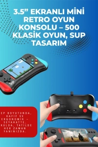 500 Retro Oyunlu Taşınabilir El Konsolu – X7M Modeli