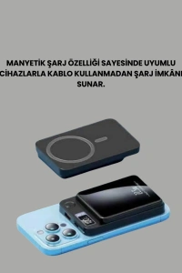 5000mAh / 10000mAh Kapasiteli Manyetik USB-C ve Kablosuz Powerbank