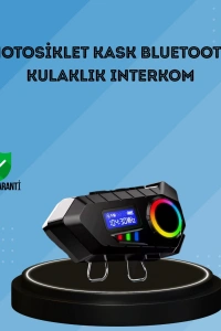 500mAh Bataryalı Bluetooth 5.4  İnterkom LED Ekranlı FM Destekli