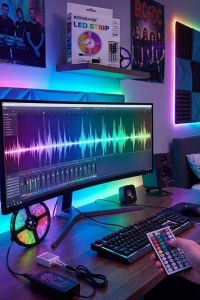 5050 RGB LED Şerit 5 Metre Uzaktan Kumandalı Ortam Aydınlatma Led