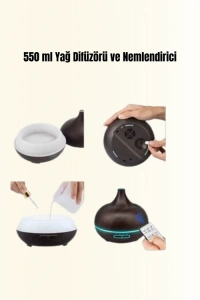 550 ml Kapasiteli Ultrasonik Difüzör – Yağsız Nemlendirici Kullanımıyla Uyumlu