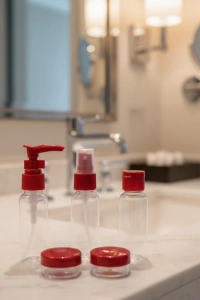 5’li Seyahat Boy Kozmetik Şişe Seti 30 ml Çantalı Organizer