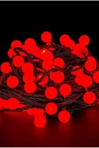 5m 28 Led Kırmızı Işık Siyah Kablo Fişli