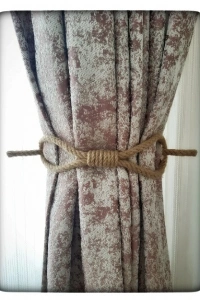 6 Adet Perde Tokası Perde Mandalı Perde Askı Aparatı Jüt Halat Şıklığında Perde Aksesuar