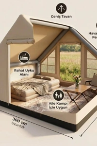 6 Kişilik Şişme Kamp Çadırı - 4 Mevsim - Dev İç Hacim