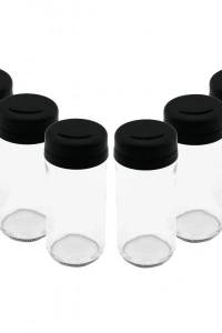6 PARÇA CAM BAHARATLIK TUZLUK PLASTİK KAPAK 225 ML