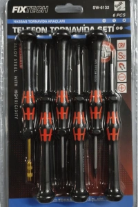 6 Parça Saatçi ve Telefoncu Onarım Tornavida Seti Hassas Tornavida Seti