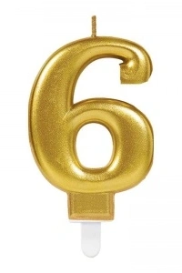 6 Rakamı Mum Gold Renk