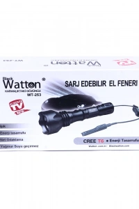 Orjinal 600 Lümen Tx6 Şarjlı Özel Avcı Feneri Watton Wt-253