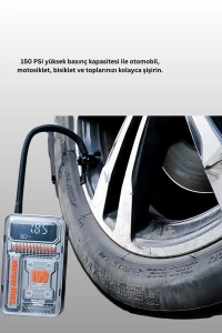 6000mAh Bataryalı LED Ekranlı Akıllı Hava Kompresörü