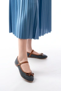 6321 Laci Keten Günlük Baret Tokalı Bayan Babet