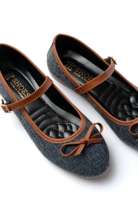 6321 Laci Keten Günlük Baret Tokalı Bayan Babet