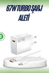 67 Watt Çift Turbo Şarj Adaptörü  Reno 4 5 6 Uyumlu