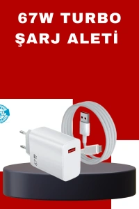 67 Watt Type C Şarj Adaptörü Poco X3 X4 X5 Pro Uyumlu
