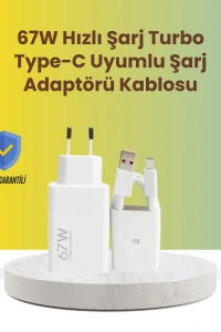 67W Hızlı Şarj Adaptörü ve Veri Aktarım Özellikli Type-C Kablo Seti