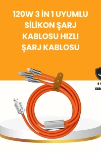 Çoklu Cihaz Dostu 120 W Hızlı Şarj Kablosu – Tek Kablo ile Her Cihaz Elinizin Altında