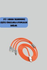 120 W Hızlı Çözüm Sunan 3ü 1 USB Şarj Kablosu– Sağlam Gövde
