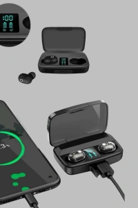 1800 mAh Güçlü Şarj Kutusu ile Bluetooth Kulaklık Seti