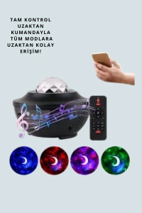 Bluetooth & USB Müzik Çalar Gece Lambası – 50 m² Kapsama, Uzaktan Kumanda