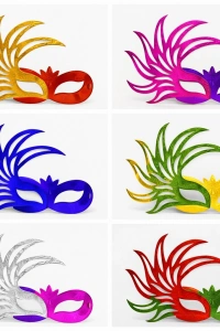 6’lı Çift Renkli Venedik Karton Parti Maskesi Seti