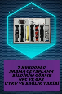7 Kordonlu Akıllı Saat Ve Kulaklığı ANC Özelliği Kulak İçi Mikrofonlu Sesli Görüşme