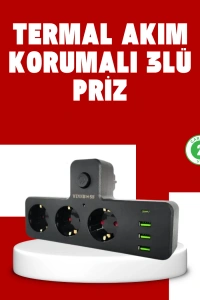 7 Portlu Çoklu Priz USB ve Type-C Girişli Akıllı Güç Ünitesi