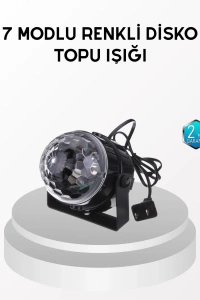 7 Renk Modlu Müzik Sensörlü Disko Topu – LED Işıklı Parti Aydınlatması