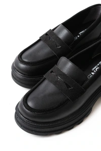 746-759 Siyah Günlük Yüksek Tabanlı Loafer Ayakkabı