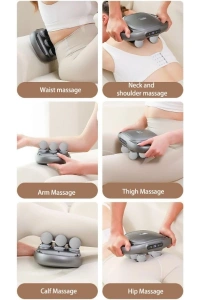 8 Başlıklı Şarjlı Isıtmalı Masaj Aleti