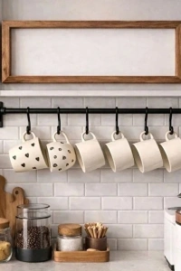 8 Kancalı Yapışkanlı Askı Aparatı